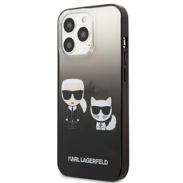 Karl Lagerfeld KLHCP13LTGKCK iPhone 13 Pro / 13 6,1" hardcase negru / negru Gradient Ikonik Karl & Choupette