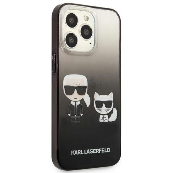 Karl Lagerfeld KLHCP13LTGKCK iPhone 13 Pro / 13 6,1" hardcase negru / negru Gradient Ikonik Karl & Choupette