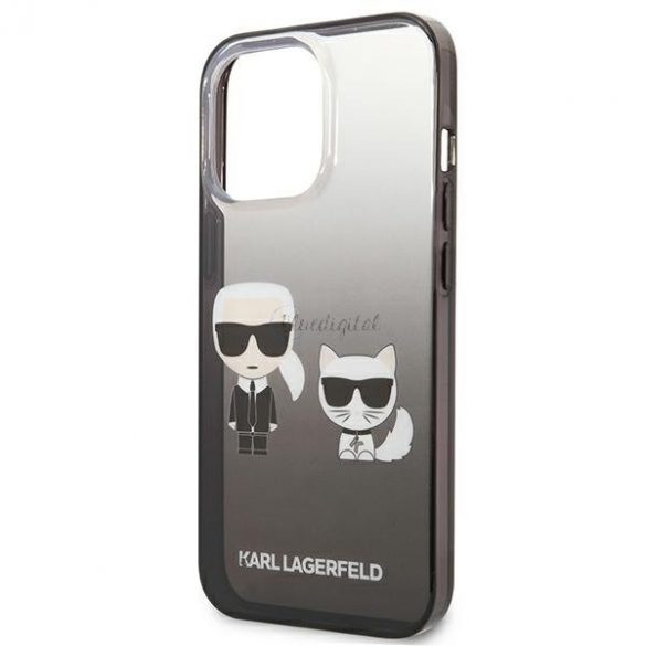 Karl Lagerfeld KLHCP13LTGKCK iPhone 13 Pro / 13 6,1" hardcase negru / negru Gradient Ikonik Karl & Choupette