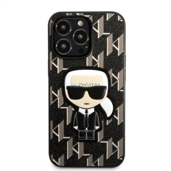 Karl Lagerfeld KLHCP13LPMNIKBK iPhone 13 Pro / 13 6.1" hardcase negru/negru Monogram Ikonik Patch