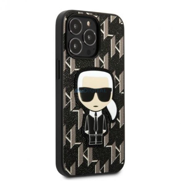 Karl Lagerfeld KLHCP13LPMNIKBK iPhone 13 Pro / 13 6.1" hardcase negru/negru Monogram Ikonik Patch