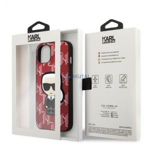 Karl Lagerfeld KLHCP13MPMNIKPI iPhone 13 6.1" hardcase roșu/roșu Monogram Ikonik Patch