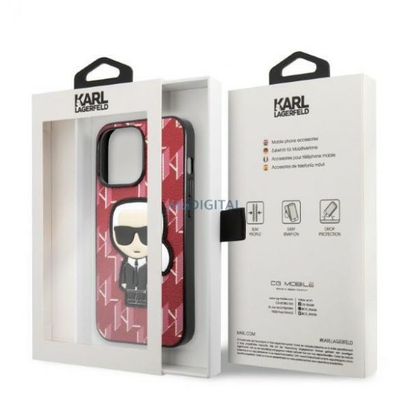 Karl Lagerfeld KLHCP13LPMNIKPI iPhone 13 Pro / 13 6.1" hardcase roșu/roșu Monogram Ikonik Patch