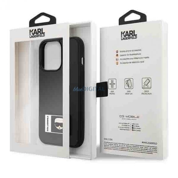 Karl Lagerfeld KLHCP13L3DKPK iPhone 13 Pro / 13 6,1" carcasa rigidă neagră Ikonik Patch