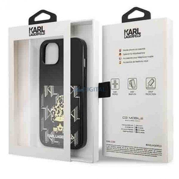 Karl Lagerfeld KLHCP13MCANCNK iPhone 13 6,1" hardcase czarny/negru Slot pentru carduri Karlimals