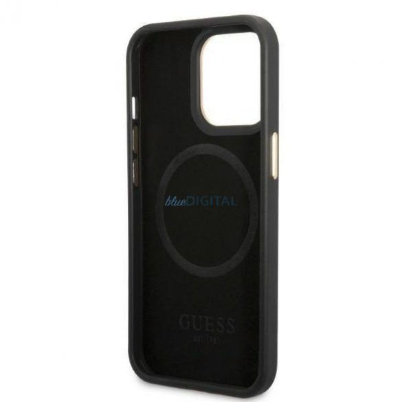 Guess GUHMP13LU4GPRK iPhone 13 Pro / 13 6.1 "negru / negru husă rigidă 4G Logo Plate MagSafe