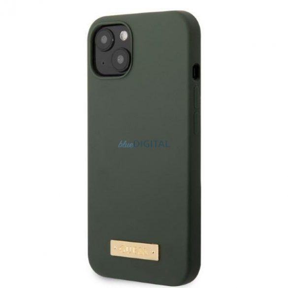 Guess GUHMP13MSBPLA Husă rigidă pentru iPhone 13 6,1" verde/kaki Placă cu logo din silicon MagSafe