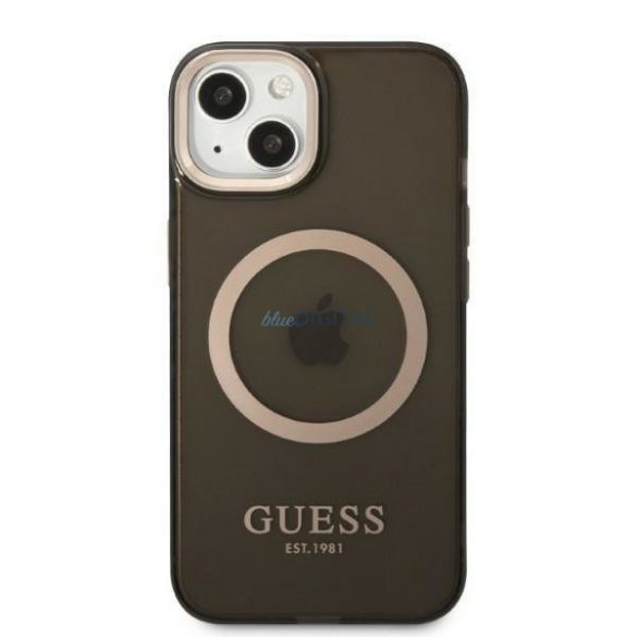 Guess GUHMP13MHTCMK Husă rigidă pentru iPhone 13 6,1" czarny/negru Gold Outline Translucent MagSafe