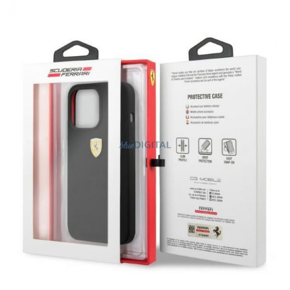 Carcasă rigidă Ferrari FESSIHMP13LBK pentru iPhone 13 Pro / 13 6.1" negru/negru Silicon MagSafe