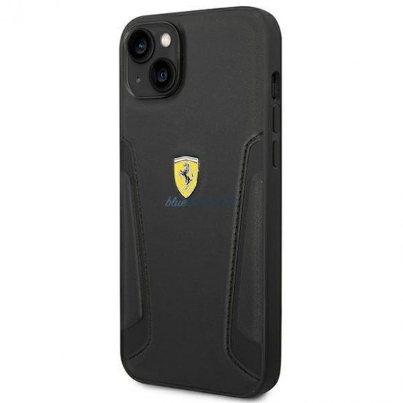 Ferrari FEHCP14MRBUK iPhone 14 Plus 6.7 "negru/negru husă rigidă piele ștampilă laterale