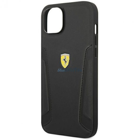 Ferrari FEHCP14MRBUK iPhone 14 Plus 6.7 "negru/negru husă rigidă piele ștampilă laterale