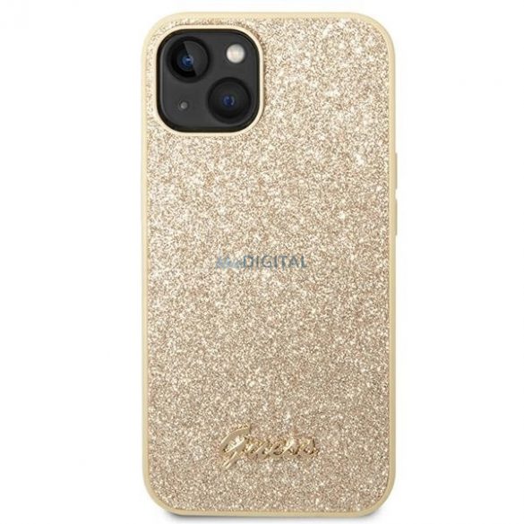 Husă rigidă Guess GUHCP14SHGSHD pentru iPhone 14, 6,1" złoty/aurie, Glitter Script