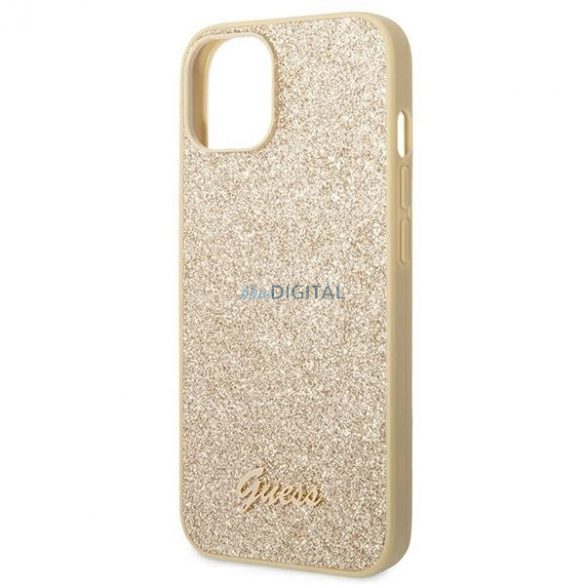 Husă rigidă Guess GUHCP14SHGSHD pentru iPhone 14, 6,1" złoty/aurie, Glitter Script