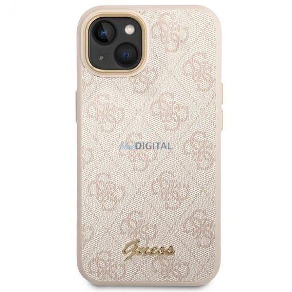 Husă Guess 4G Vintage Gold Logo pentru iPhone 14 - roz