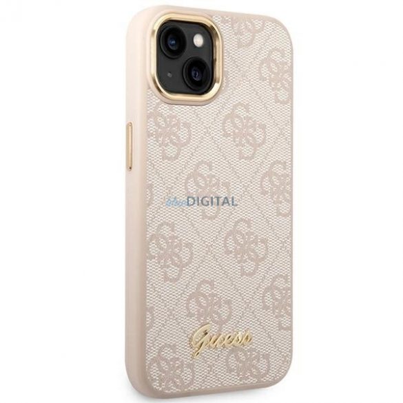 Husă Guess 4G Vintage Gold Logo pentru iPhone 14 - roz