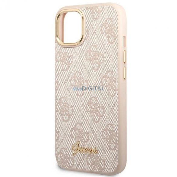 Husă Guess 4G Vintage Gold Logo pentru iPhone 14 - roz