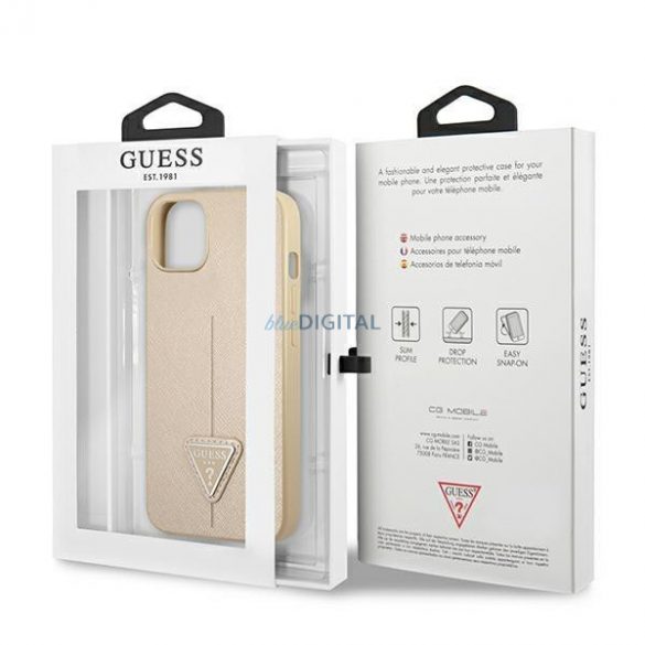 Guess GUHCP14SPSATLE iPhone 14 6,1" bej/bej hardcase SaffianoTriangle Logo