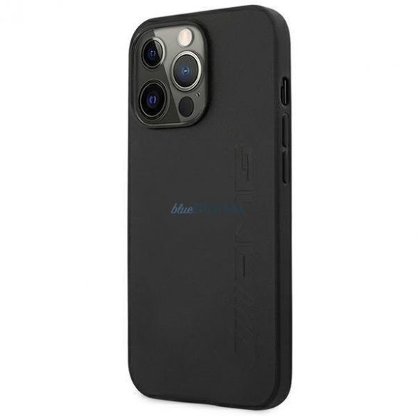 AMG AMHCP14LDOLBK Husă rigidă pentru iPhone 14 Pro de 6,1 inchi, neagră/czarny, din piele imprimată la cald