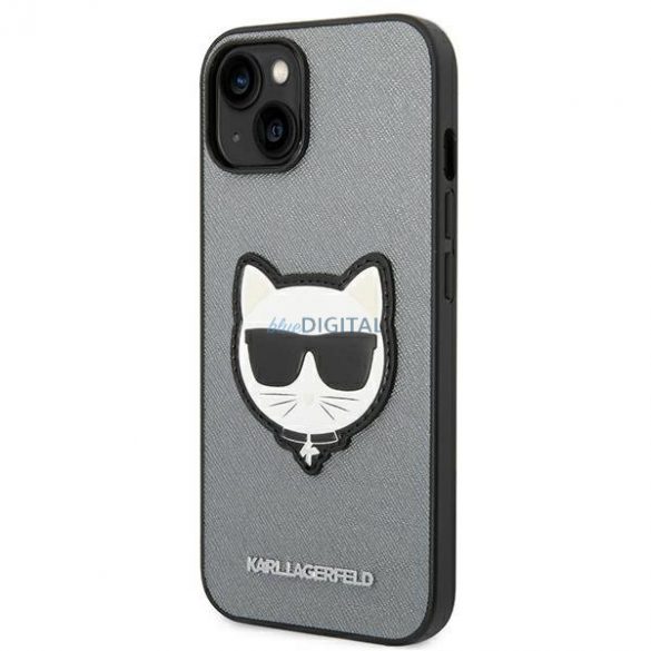 Karl Lagerfeld KLHCP14SSAPCHG iPhone 14 6.1" Hardcase argintiu/argintiu Saffiano Choupette Head Patch