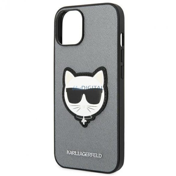 Karl Lagerfeld KLHCP14SSAPCHG iPhone 14 6.1" Hardcase argintiu/argintiu Saffiano Choupette Head Patch