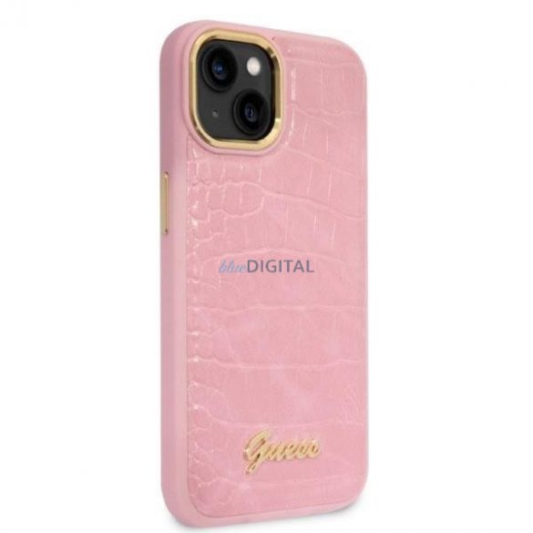 Guess GUHCP14SHGCRHP iPhone 14 6,1" rożowy/roz Hardcase Croco Collection