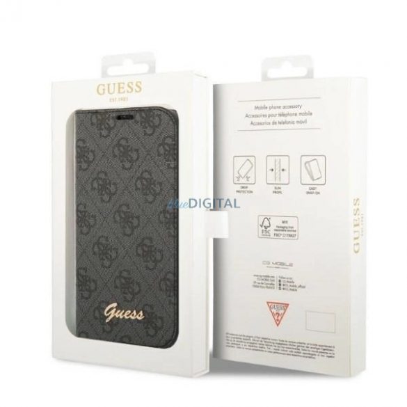 Guess GUBKP14SHG4SHK iPhone 14 6.1 "negru / carte neagră 4G Vintage Gold Logo