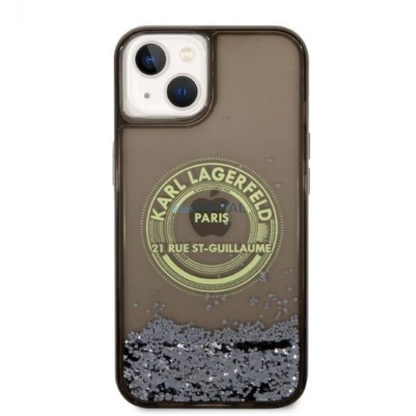 Karl Lagerfeld KLHCP14SLCRSGRK iPhone 14 6,1" carcasă rigidă/neagră Liquid Glitter RSG