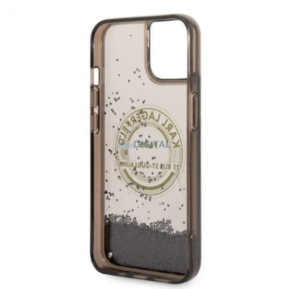 Karl Lagerfeld KLHCP14SLCRSGRK iPhone 14 6,1" carcasă rigidă/neagră Liquid Glitter RSG