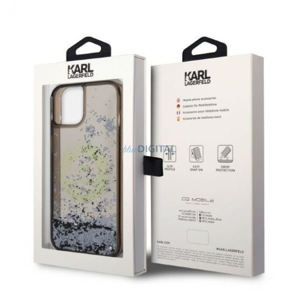 Karl Lagerfeld KLHCP14SLCRSGRK iPhone 14 6,1" carcasă rigidă/neagră Liquid Glitter RSG