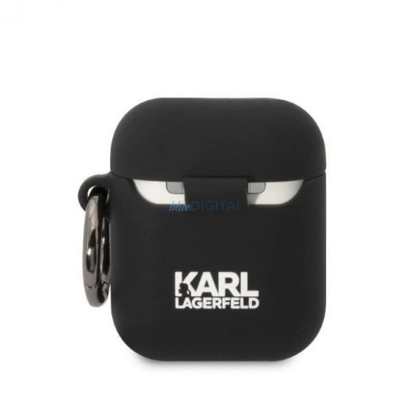 Husa Karl Lagerfeld KLA2RUNIKK AirPods 1/2 negru/negru Silicon Karl Head 3D