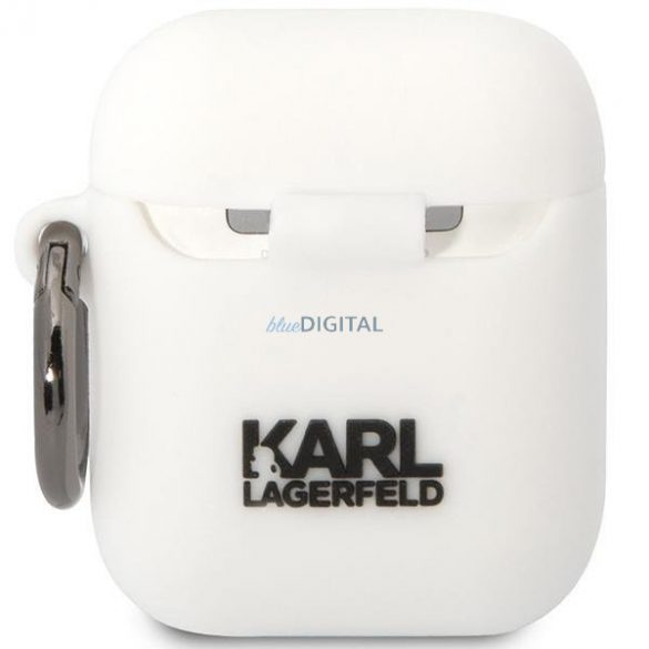 Karl Lagerfeld KLACA2SILKCW Husa AirPods 1/2 alb/alb Silicon Karl & Choupette