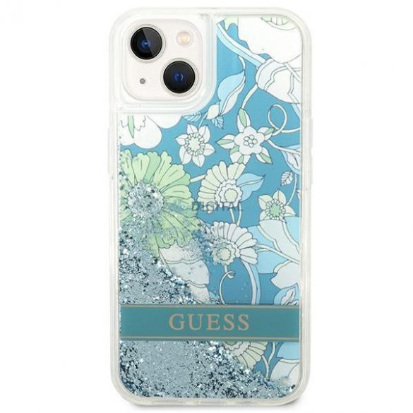 Guess GUHCP14SLFLSN iPhone 14 6.1 "verde/verde hardcase Flower Liquid Glitter