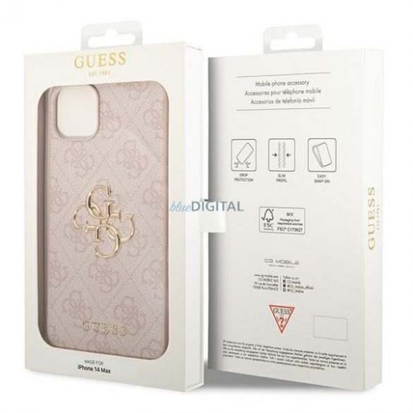 Guess GUHCP14S4GMGPI iPhone 14 6.1 "roz/roz husă rigidă 4G Big Metal Logo