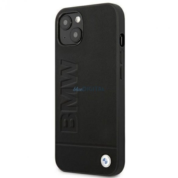 Etui BMW BMHCP14SSLLBK iPhone 14 6,1" ștampilă din piele neagră/czarny