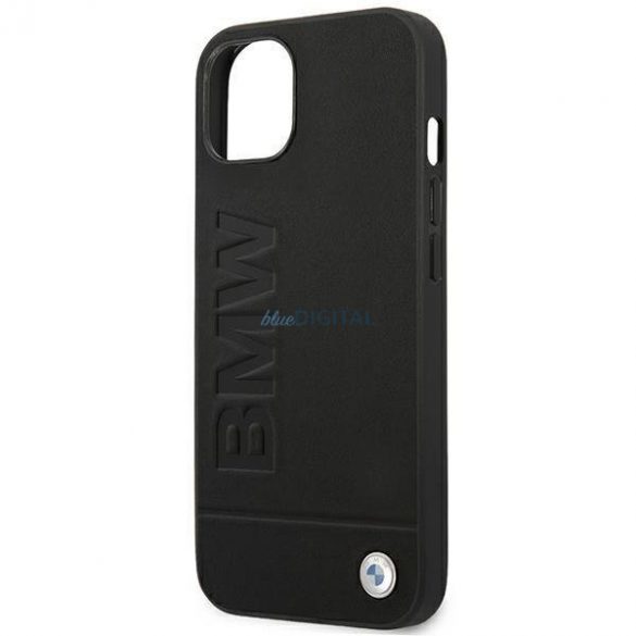 Etui BMW BMHCP14SSLLBK iPhone 14 6,1" ștampilă din piele neagră/czarny