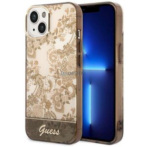 Guess GUHCP14SHGPLHC iPhone 14 6.1" husă rigidă ocru Colecția Porțelan