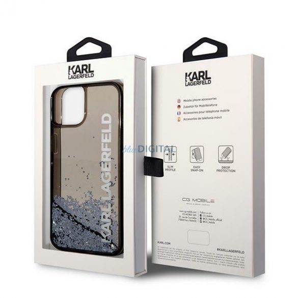 Karl Lagerfeld KLHCP14SLCKVK iPhone 14 6.1 "negru/negru hardcase Liquid Glitter Elong