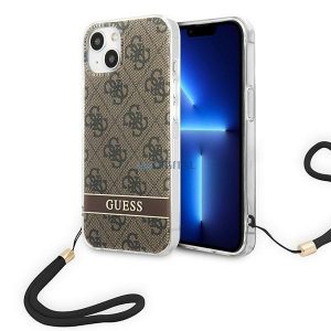 Guess GUOHCP14SH4STW iPhone 14 6.1" maro/maro husă rigidă 4G Curea de imprimare