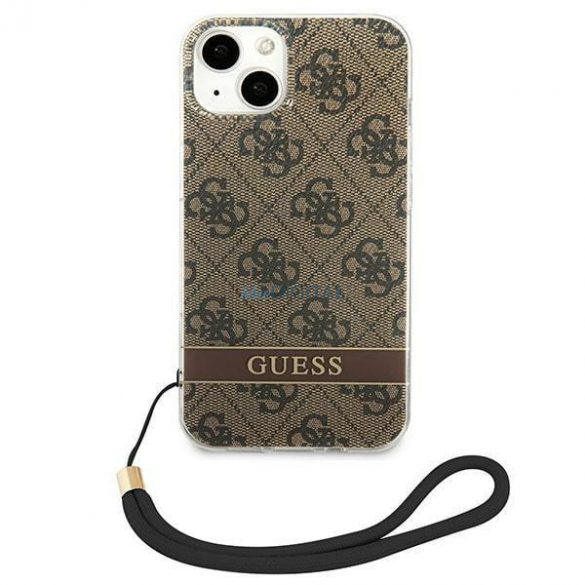 Guess GUOHCP14SH4STW iPhone 14 6.1" maro/maro husă rigidă 4G Curea de imprimare