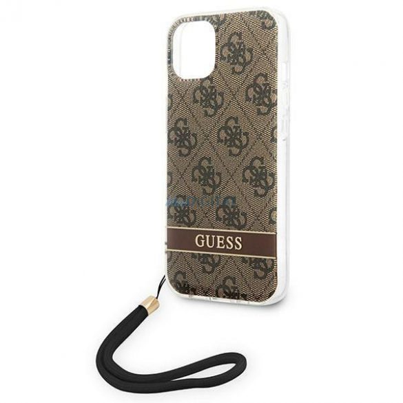 Guess GUOHCP14SH4STW iPhone 14 6.1" maro/maro husă rigidă 4G Curea de imprimare