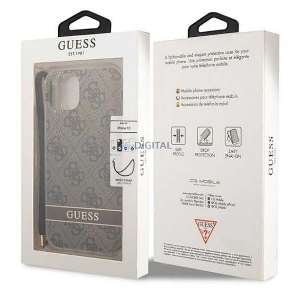 Guess GUOHCP14SH4STW iPhone 14 6.1" maro/maro husă rigidă 4G Curea de imprimare