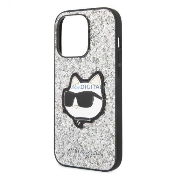 Karl Lagerfeld KLHCP14LG2CPS iPhone 14 Pro 6.1" argintiu/argintiu Hardcase Glitter Choupette Patch