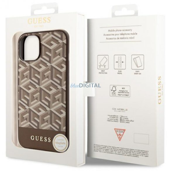 Guess GUHMP14SHGCFSEW iPhone 14 6.1" husă rigidă maro/brązowy GCube Stripes MagSafe