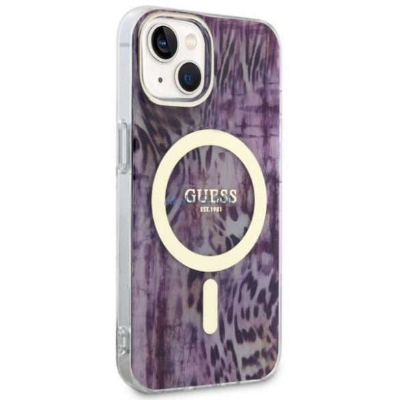 Guess GUHMP14SHLEOPWP iPhone 14 6.1" rożowy/roz hardcase Leopard MagSafe