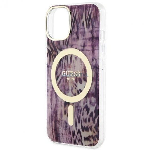 Guess GUHMP14SHLEOPWP iPhone 14 6.1" rożowy/roz hardcase Leopard MagSafe