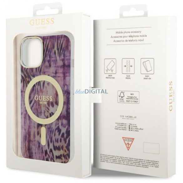 Guess GUHMP14SHLEOPWP iPhone 14 6.1" rożowy/roz hardcase Leopard MagSafe