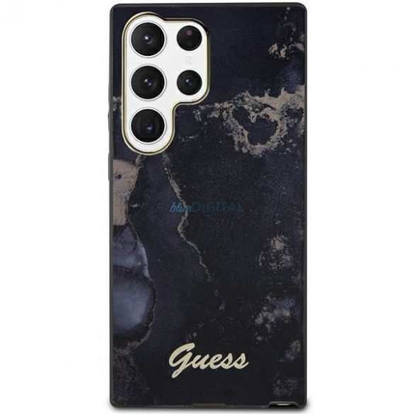 Guess GUHCS23LHTMRSK S23 Ultra S918 negru/negru hardcase Golden Marble Collection