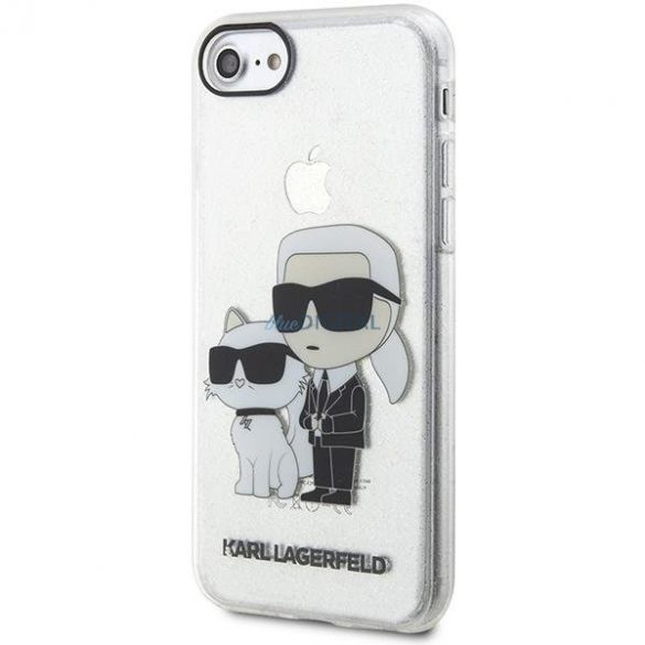 Karl Lagerfeld KLHCI8HNKCTGT iPhone 7/8/ SE 2020 / SE 2022 husă rigidă transparentă Gliter Karl&Chouppete