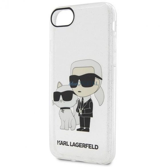 Karl Lagerfeld KLHCI8HNKCTGT iPhone 7/8/ SE 2020 / SE 2022 husă rigidă transparentă Gliter Karl&Chouppete