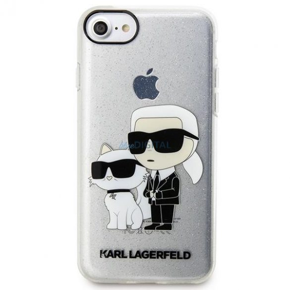 Karl Lagerfeld KLHCI8HNKCTGT iPhone 7/8/ SE 2020 / SE 2022 husă rigidă transparentă Gliter Karl&Chouppete